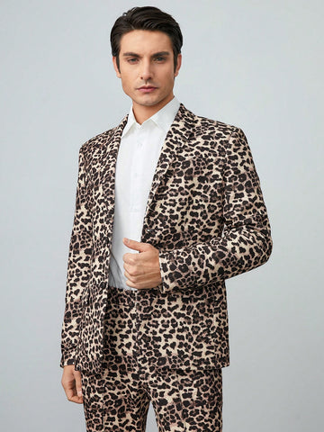 Men's Leopard Print Blazer Jacket