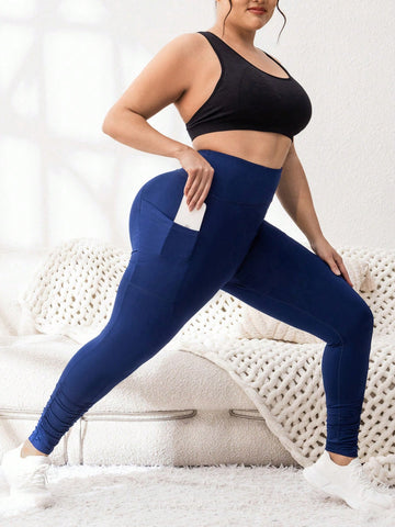 Plus Size Women's Athletic Leggings With Pockets