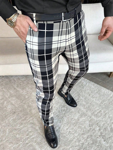 Men's Plaid Suit Pants